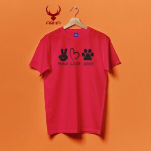 Peace Love Dog Printed Tshirt